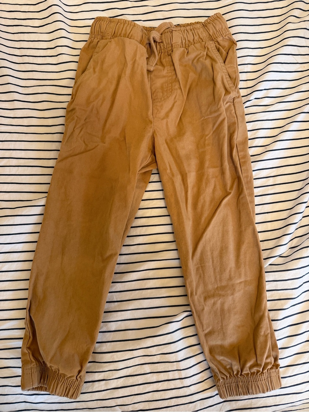 Casual Elastic-Waist khaki tan kids Jogger Pants